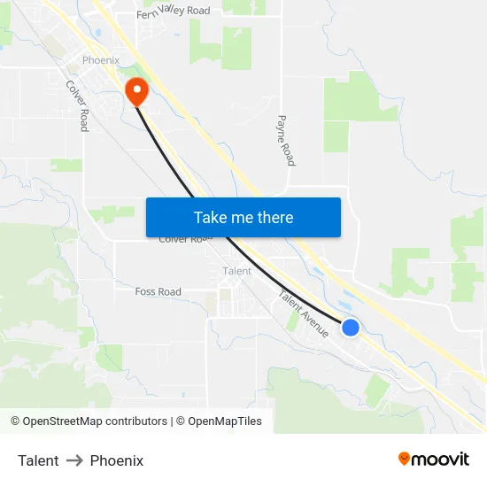 Talent to Phoenix map