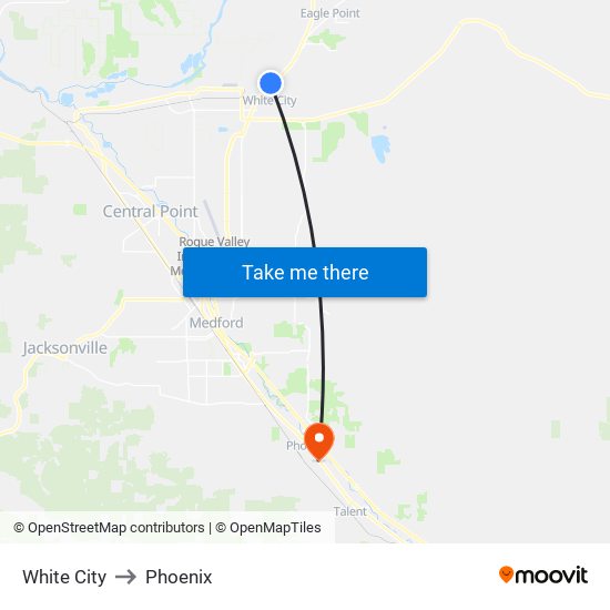 White City to Phoenix map