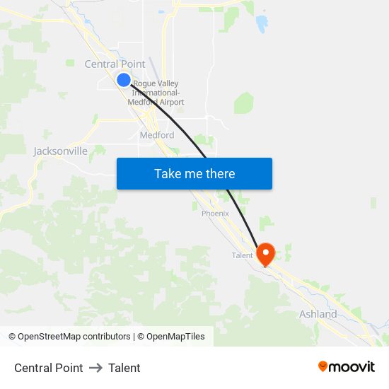 Central Point to Talent map