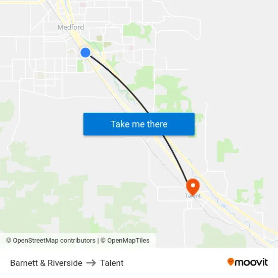 Barnett & Riverside to Talent map