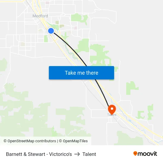 Barnett & Stewart - Victorico's to Talent map