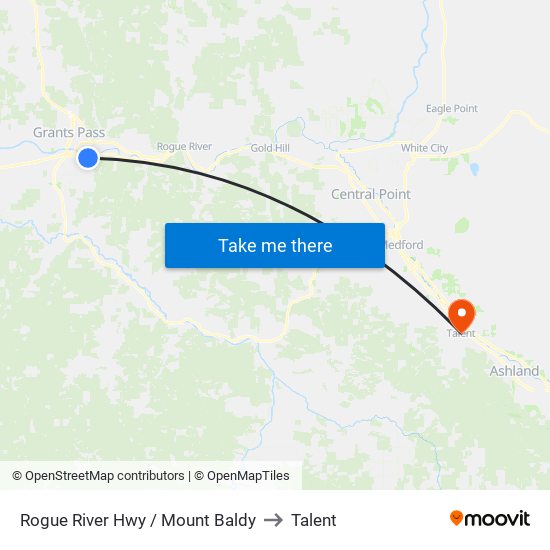 Rogue River Hwy / Mount Baldy to Talent map