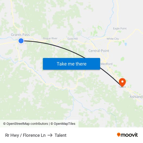 Rogue River Hwy / Florence Ln to Talent map