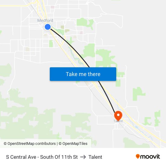 S Central Ave - South Of 11th St to Talent map
