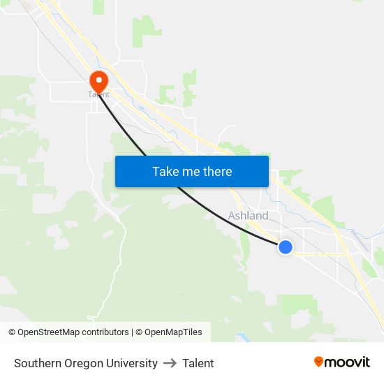 Southern Oregon University to Talent map