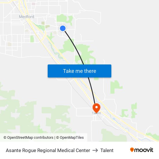 Asante Rogue Regional Medical Center to Talent map