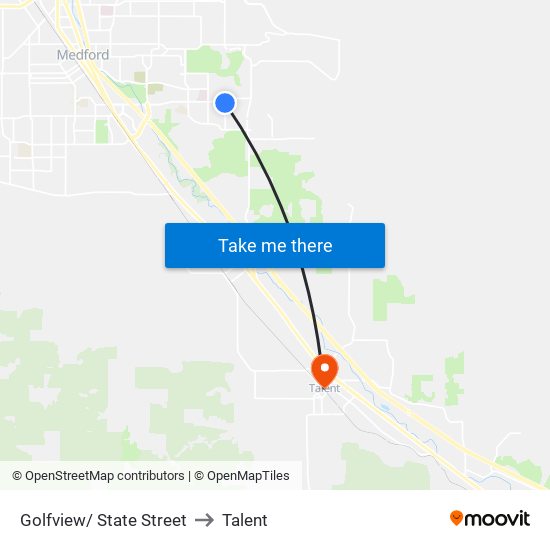 Golfview/ State Street to Talent map