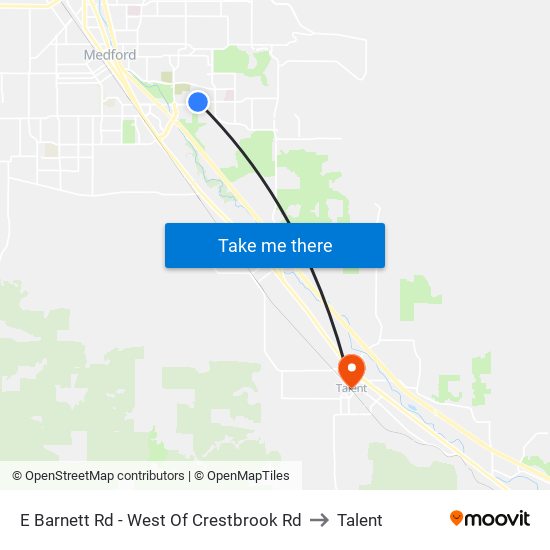 E Barnett Rd - West Of Crestbrook Rd to Talent map