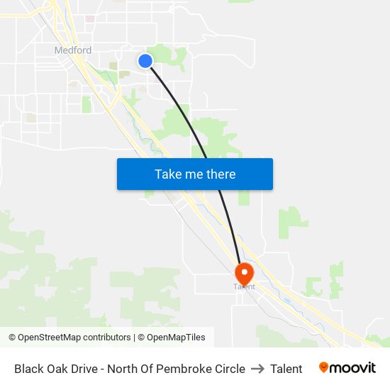 Black Oak Drive - North Of Pembroke Circle to Talent map