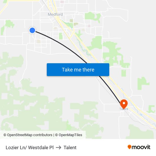 Lozier Ln/ Westdale Pl to Talent map