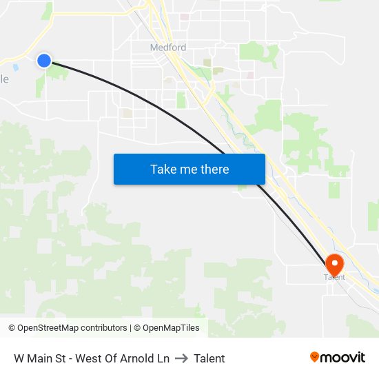 W Main St - West Of Arnold Ln to Talent map