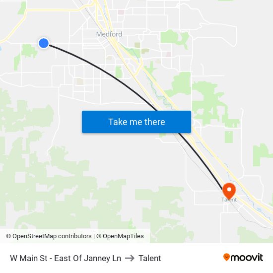 W Main St - East Of Janney Ln to Talent map