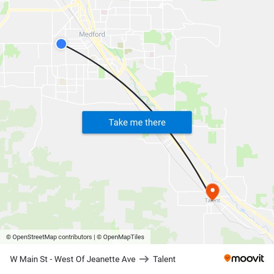 W Main St - West Of Jeanette Ave to Talent map
