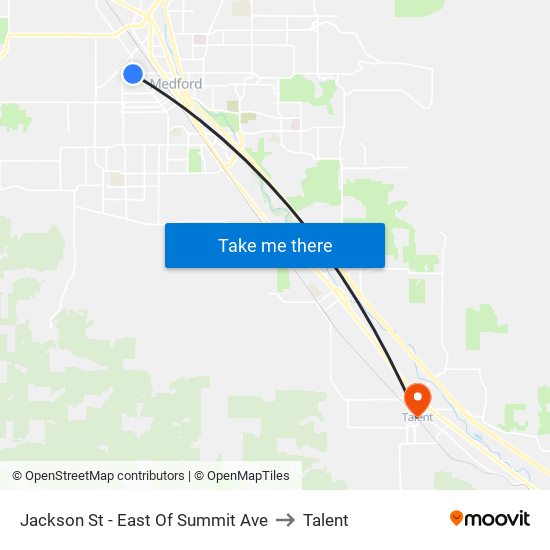 Jackson St - East Of Summit Ave to Talent map