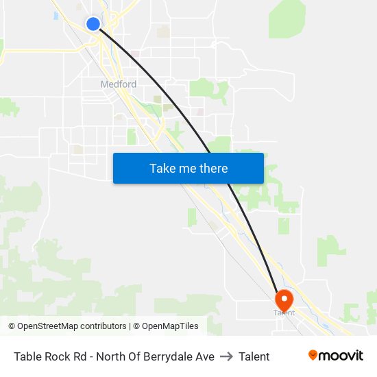 Table Rock Rd - North Of Berrydale Ave to Talent map