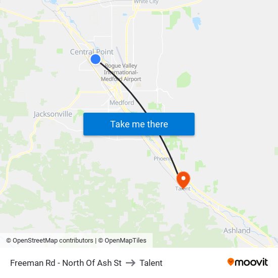 Freeman Rd - North Of Ash St to Talent map