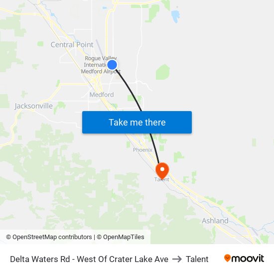 Delta Waters Rd - West Of Crater Lake Ave to Talent map