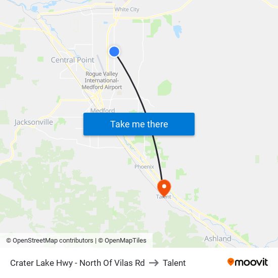 Crater Lake Hwy - North Of Vilas Rd to Talent map