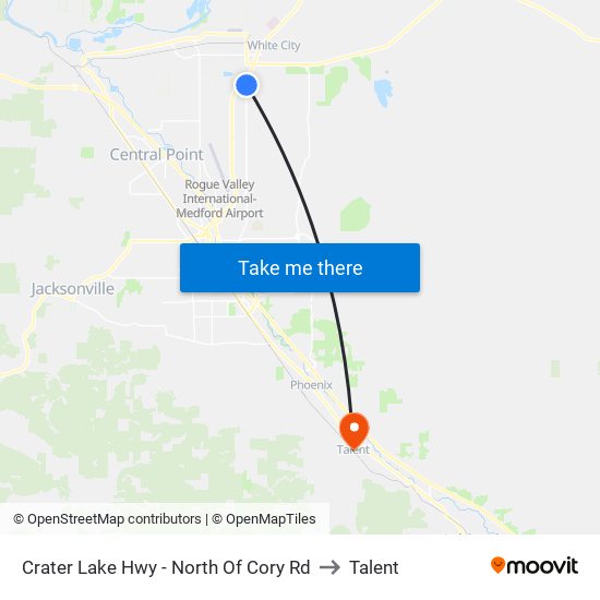 Crater Lake Hwy - North Of Cory Rd to Talent map