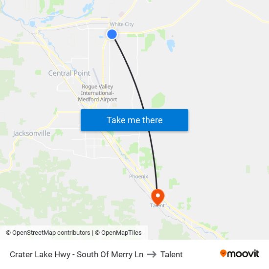 Crater Lake Hwy - South Of Merry Ln to Talent map