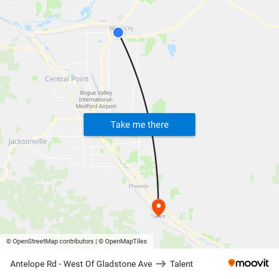 Antelope Rd - West Of Gladstone Ave to Talent map