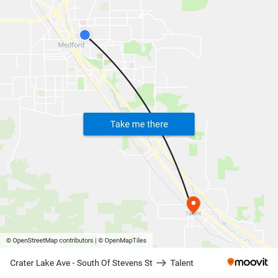 Crater Lake Ave - South Of Stevens St to Talent map