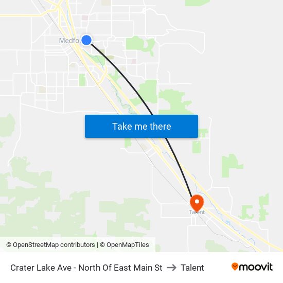 Crater Lake Ave - North Of East Main St to Talent map