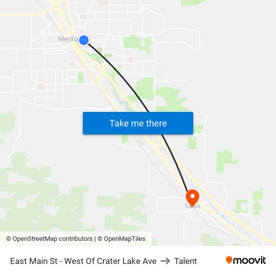 East Main St - West Of Crater Lake Ave to Talent map