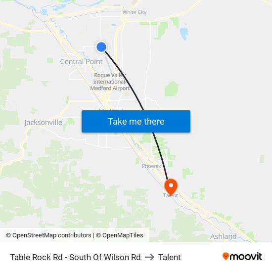 Table Rock Rd - South Of Wilson Rd to Talent map