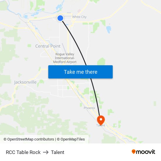 RCC Table Rock to Talent map