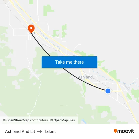 Ashland And Lit to Talent map