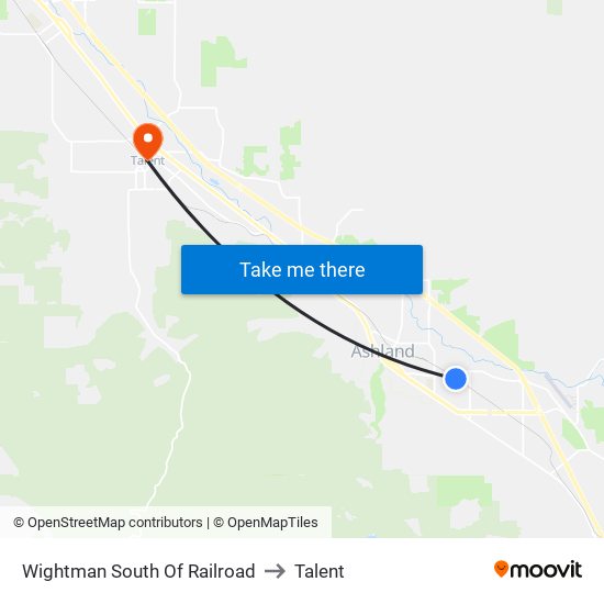 Wightman South Of Railroad to Talent map