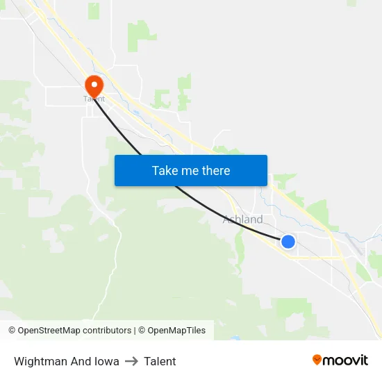 Wightman And Iowa to Talent map