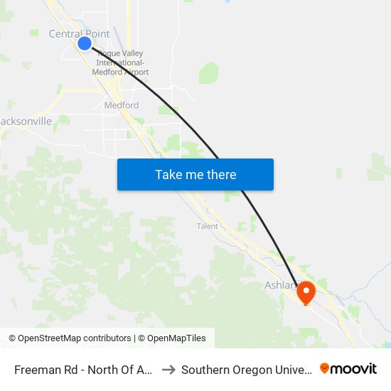 Freeman Rd - North Of Ash St to Southern Oregon University map