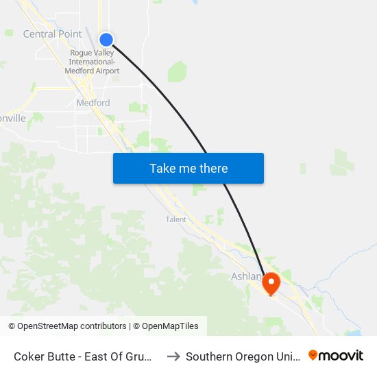 Coker Butte - East Of Grumman Dr to Southern Oregon University map