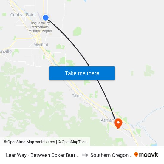 Lear Way - Between Coker Butte & Commerce Dr to Southern Oregon University map