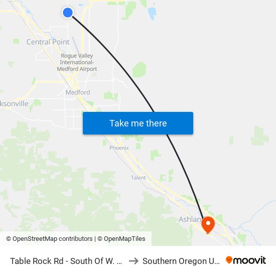 Table Rock Rd - South Of W. Gregory Rd to Southern Oregon University map