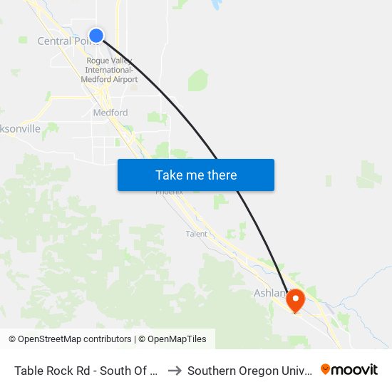 Table Rock Rd - South Of Oak St to Southern Oregon University map