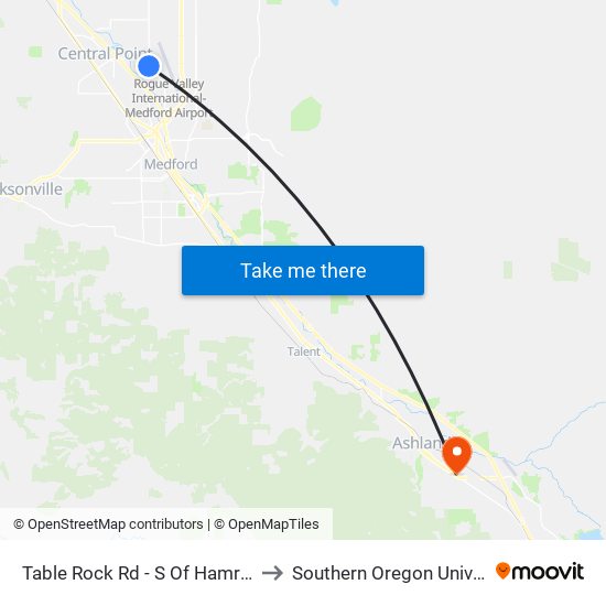 Table Rock Rd - S Of Hamrick Rd to Southern Oregon University map