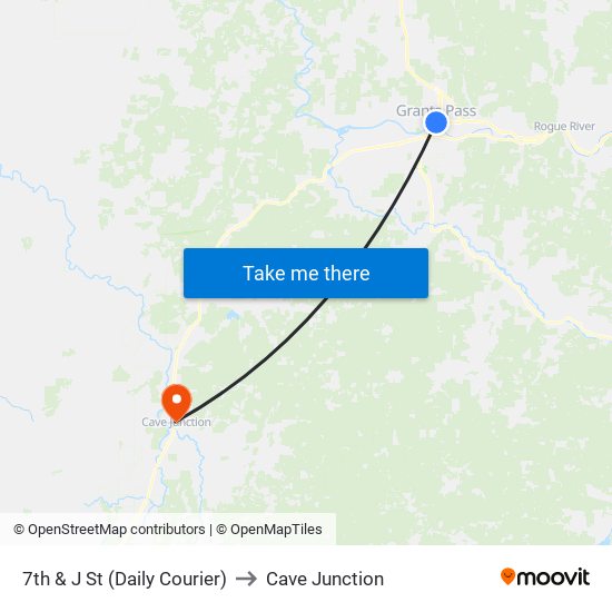 7th St / J St to Cave Junction map