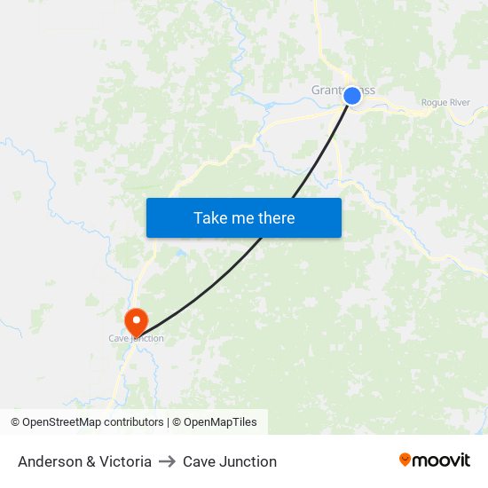 Anderson & Victoria (Oakview Gardens) to Cave Junction map