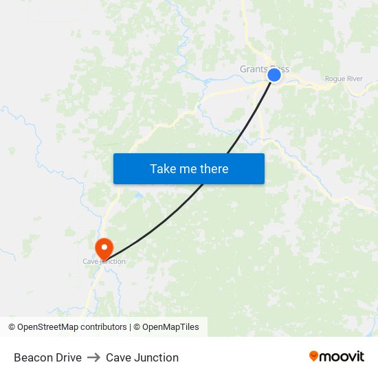 Beacon Drive to Cave Junction map