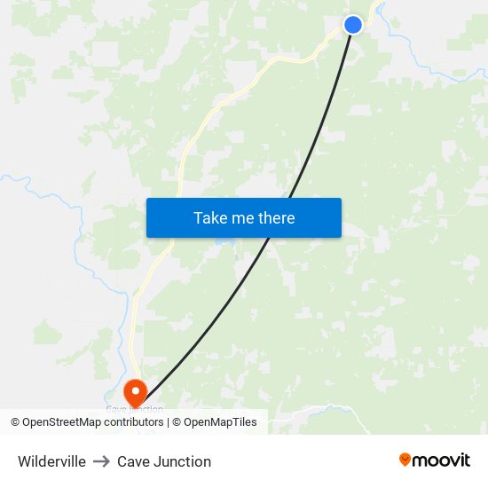 Wilderville to Cave Junction map