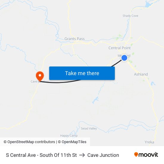 S Central Ave - South Of 11th St to Cave Junction map