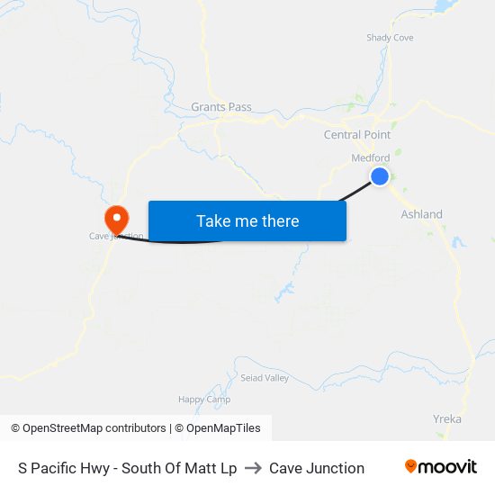 S Pacific Hwy - South Of Matt Lp to Cave Junction map