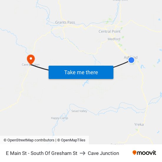 E Main St - South Of Gresham St to Cave Junction map