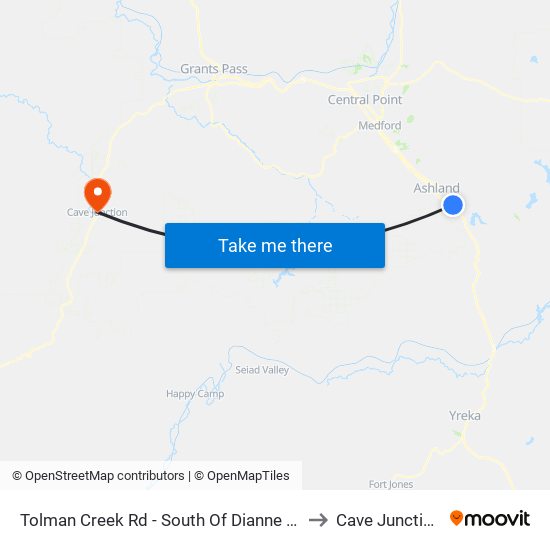 Tolman Creek Rd - South Of Dianne St to Cave Junction map