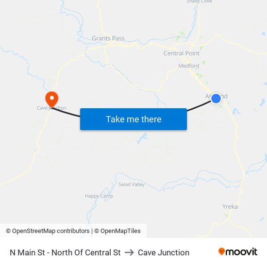 N Main St - North Of Central St to Cave Junction map