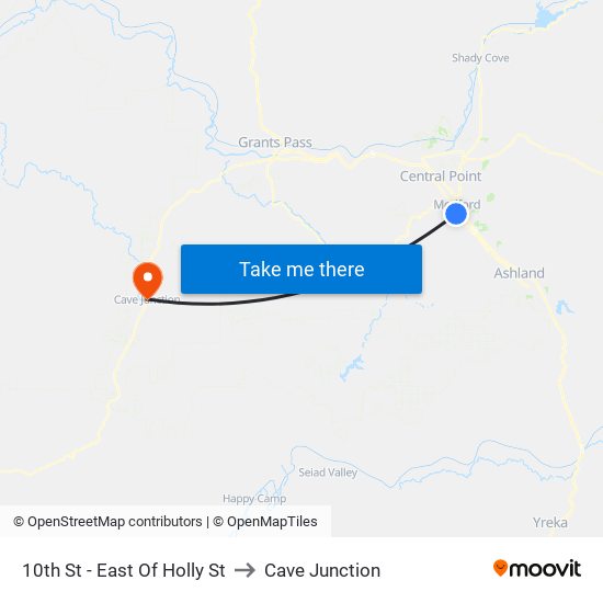 10th St - East Of Holly St to Cave Junction map