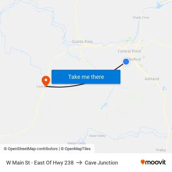 W Main St - East Of Hwy 238 to Cave Junction map